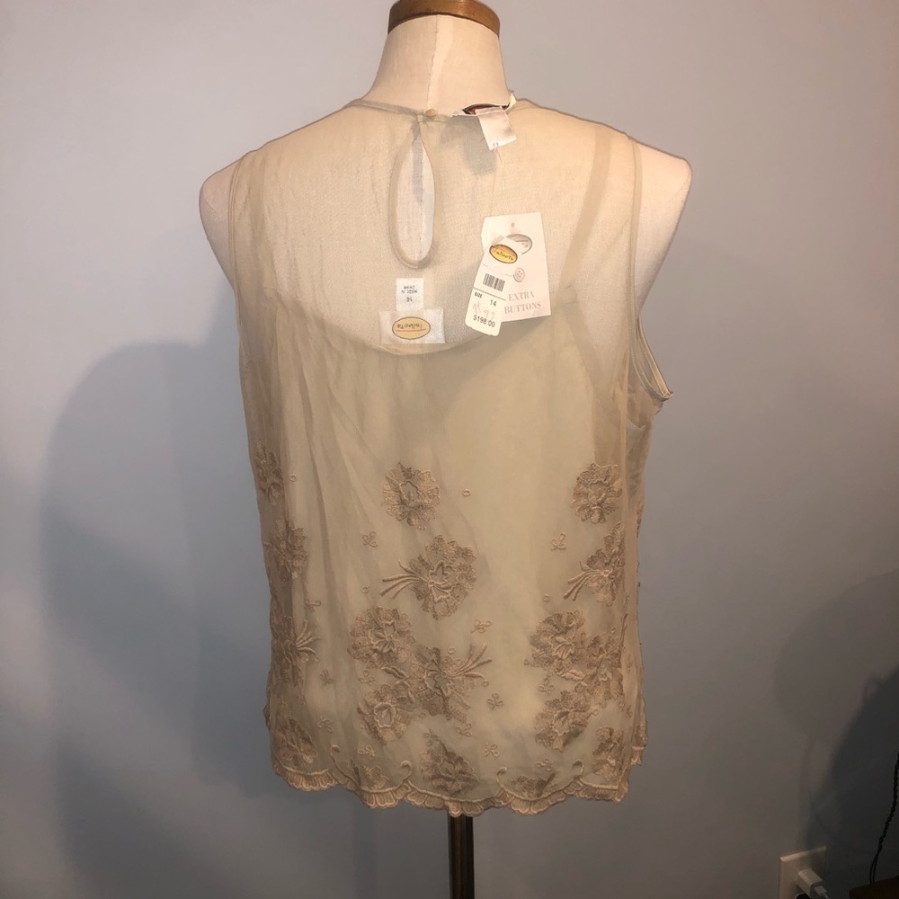 Talbots Cream and Beige Embroidered Skirt Set - Picture 6 of 11